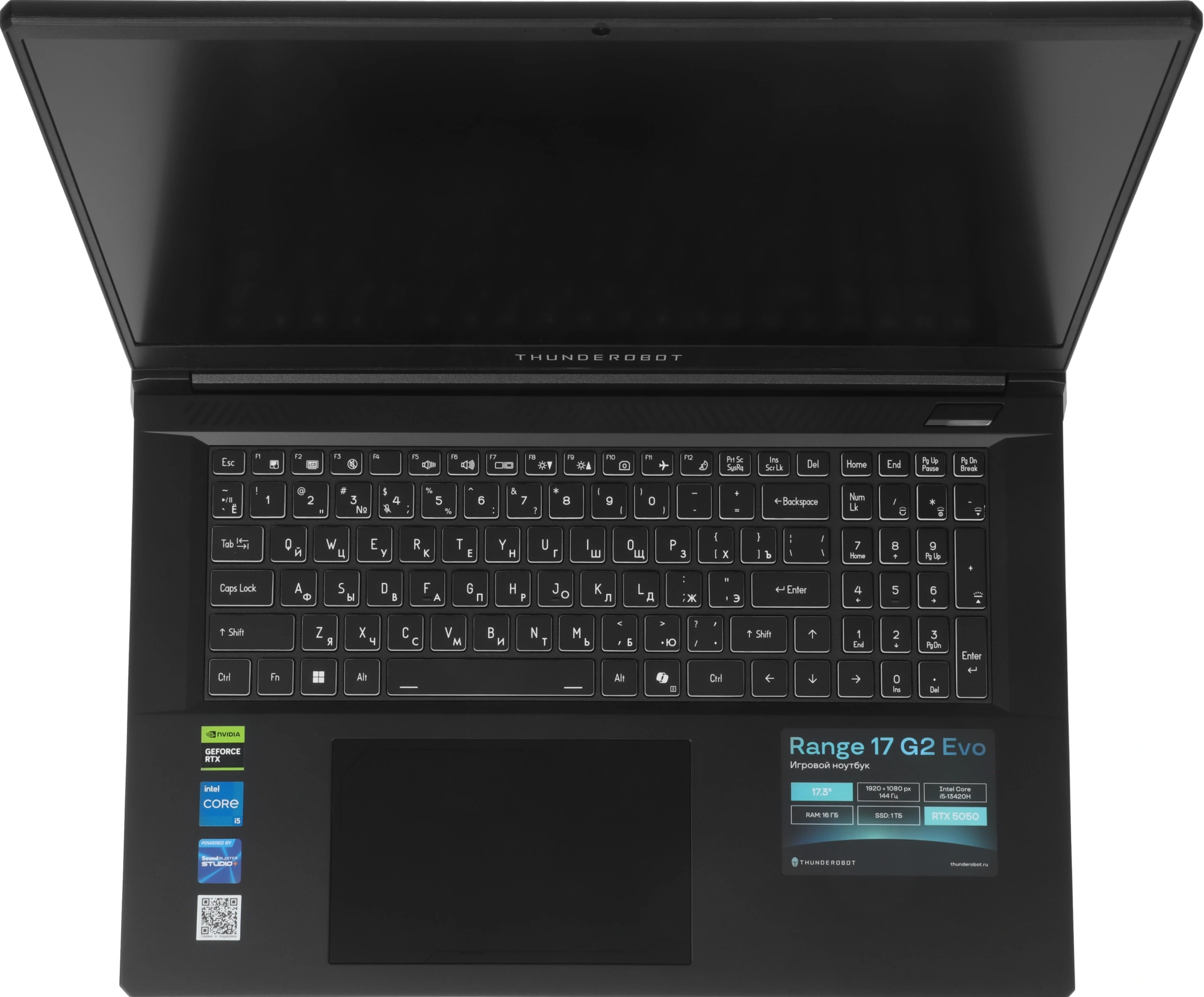 Ноутбук Thunderobot Range 17 G2 Evo Core i5 13420H 16Gb SSD1Tb NVIDIA GeForce RTX5050 8Gb 17.3" IPS FHD (1920x1200) FreeDOS black WiFi BT Cam (JT009E00KRU) — миниатюра 34