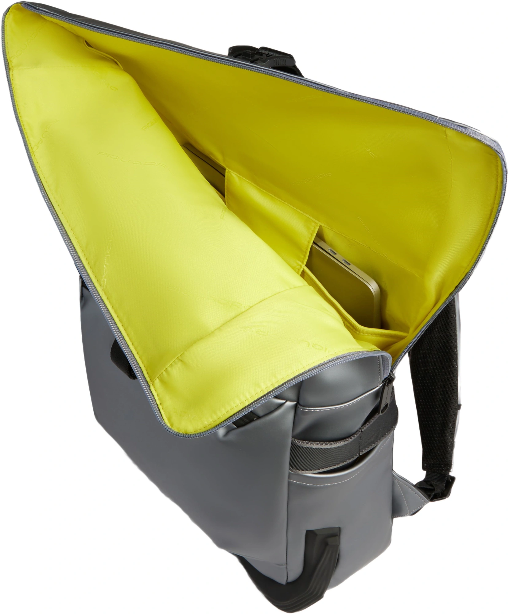 Рюкзак мужской Piquadro C20W CA6291C2OWS/MGR роллтоп серебристый/черный полиуретан — миниатюра 3