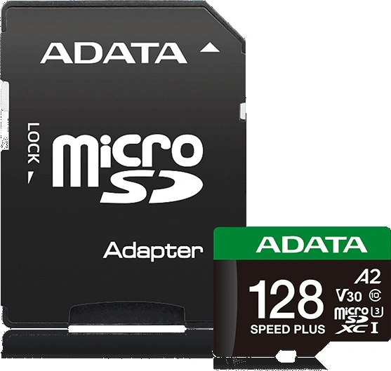 Флеш карта microSDXC 128GB A-Data UD128GUI3V30A2SP-RA1 Speed Plus V30 A2 + adapter — фото 1