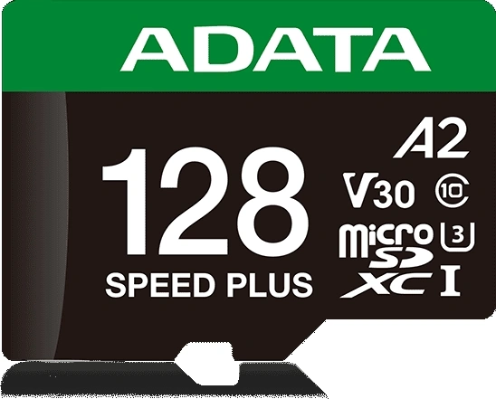 Флеш карта microSDXC 128GB A-Data UD128GUI3V30A2SP-RA1 Speed Plus V30 A2 + adapter — миниатюра 2