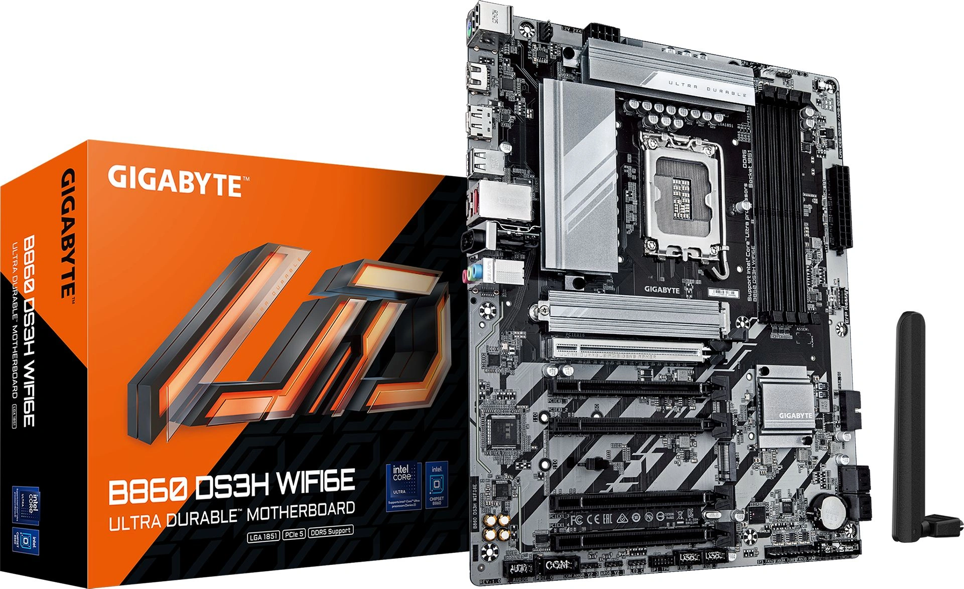 Материнская плата Gigabyte B860 DS3H WIFI6E Soc-1851 Intel B860 4xDDR5 ATX AC`97 8ch(7.1) 2.5Gg RAID+HDMI+DP — миниатюра 2