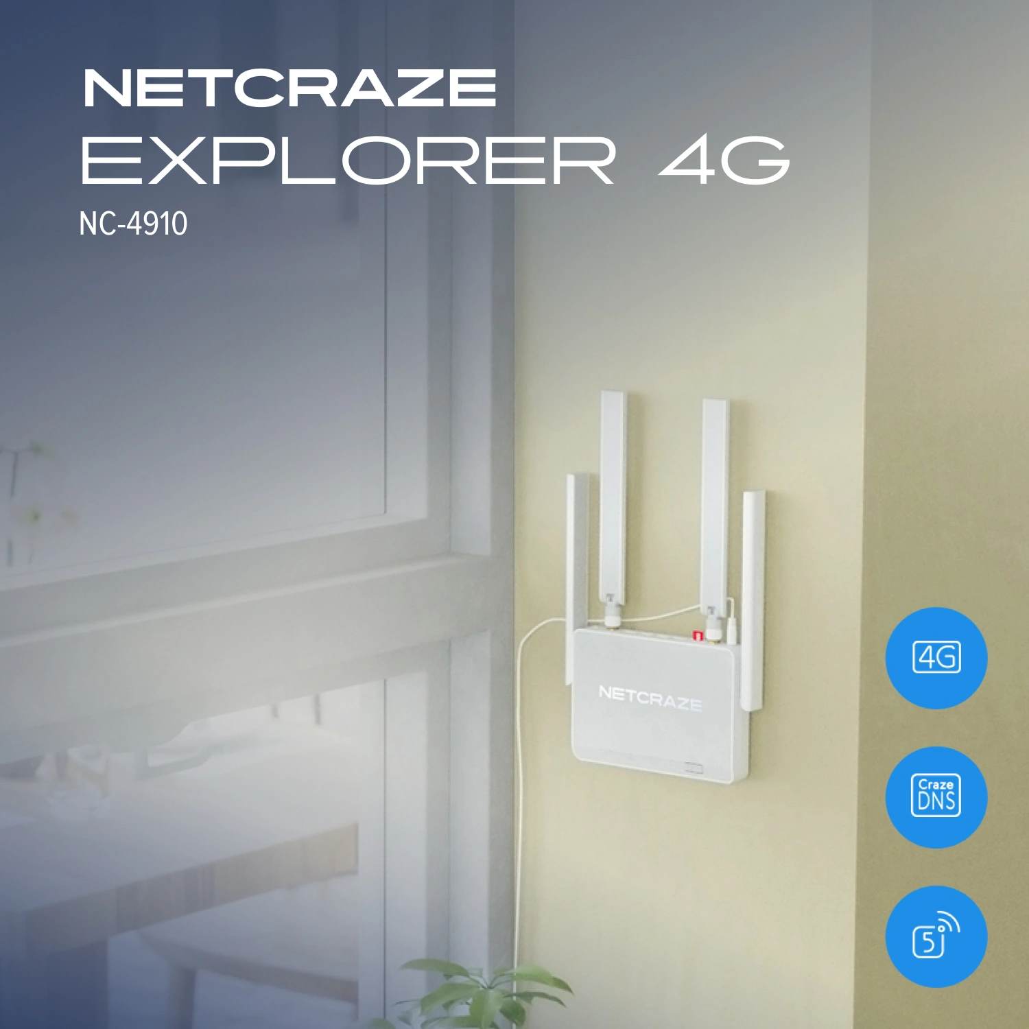 Роутер беспроводной Keenetic Netcraze Explorer 4G (NC-4910) AC1200 10/100BASE-TX/4G cat. 4 белый — миниатюра 14
