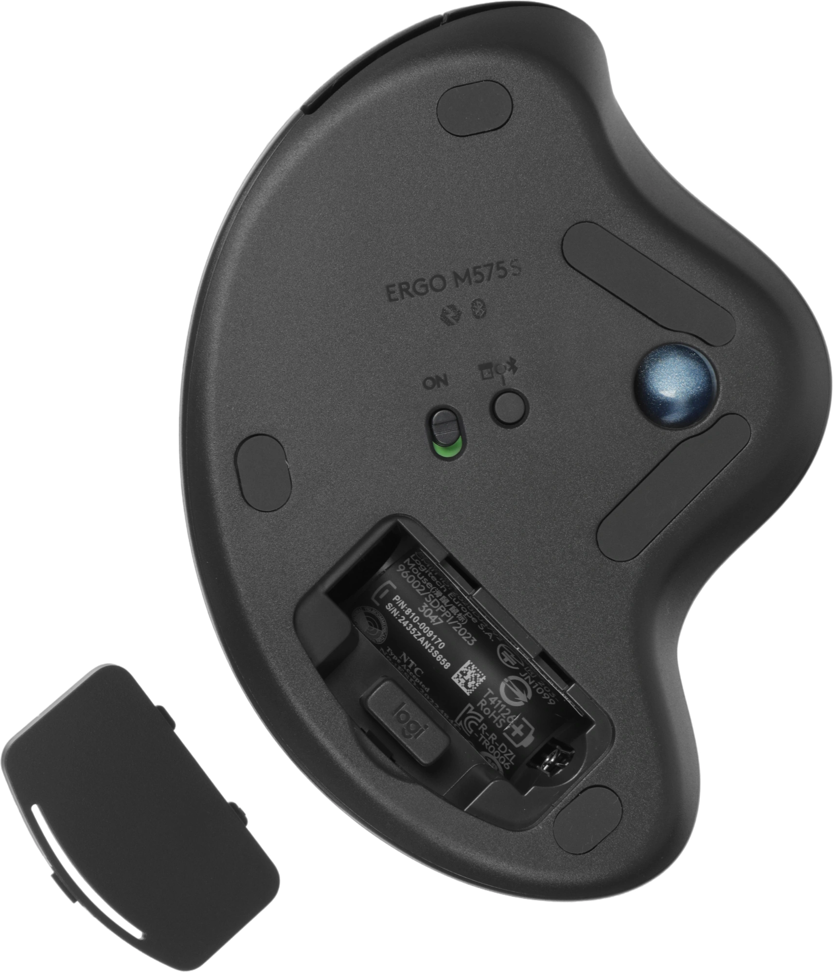 Трекбол Logitech M575S черный оптическая 2000dpi беспров. BT/Radio USB 4but (910-007035) — миниатюра 4