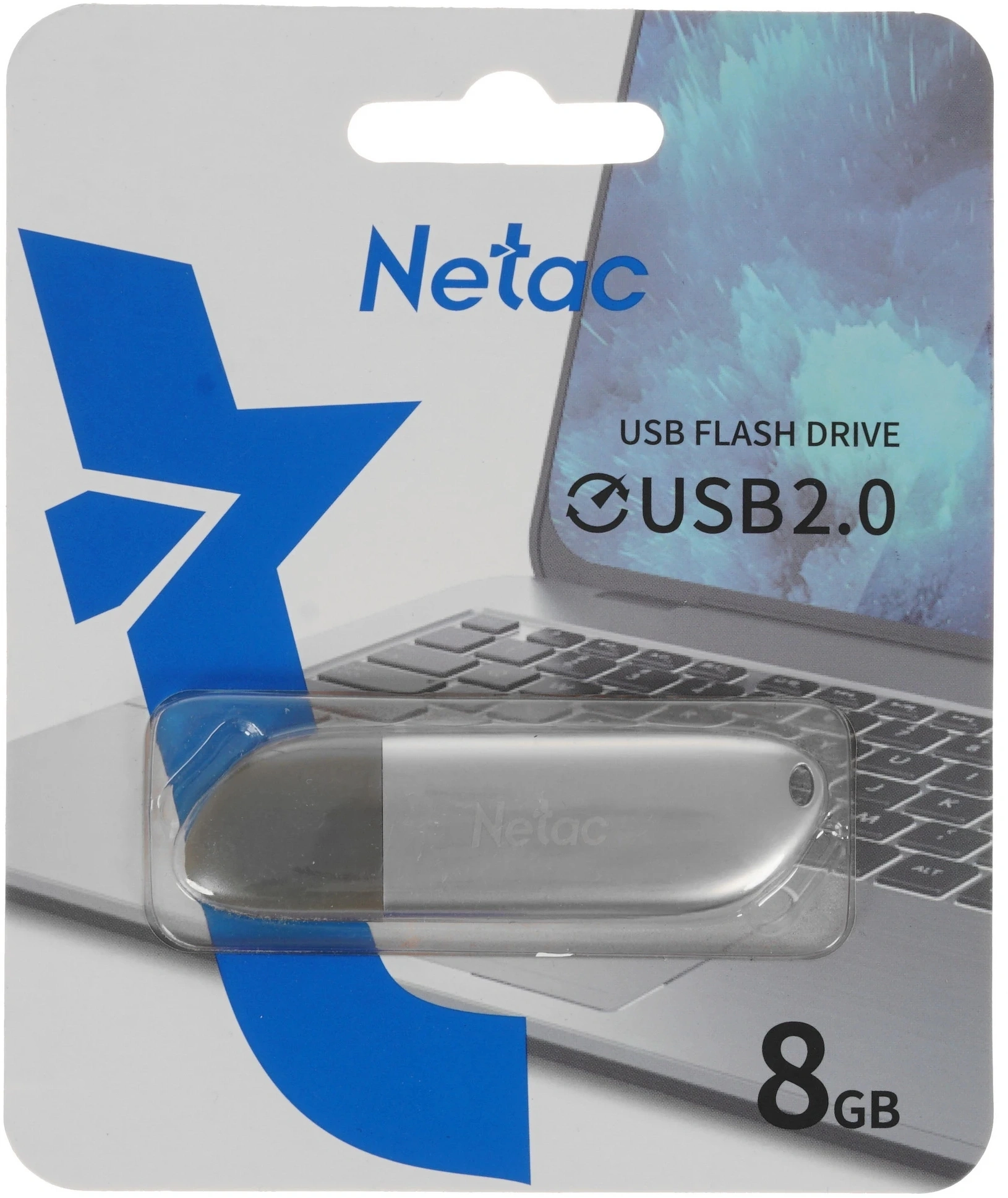 Флеш Диск Netac 8GB U352 NT03U352N-008G-20PN USB2.0 серебристый — миниатюра 3