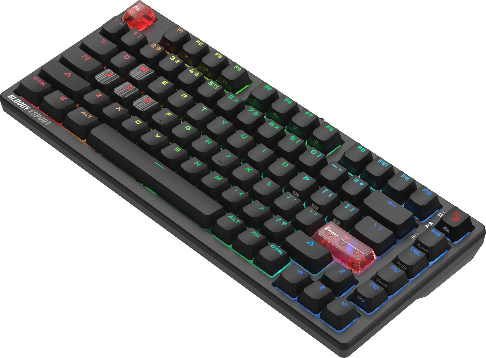 Клавиатура A4Tech MS76 механическая черный USB Multimedia for gamer LED кабель 1.8м — миниатюра 6