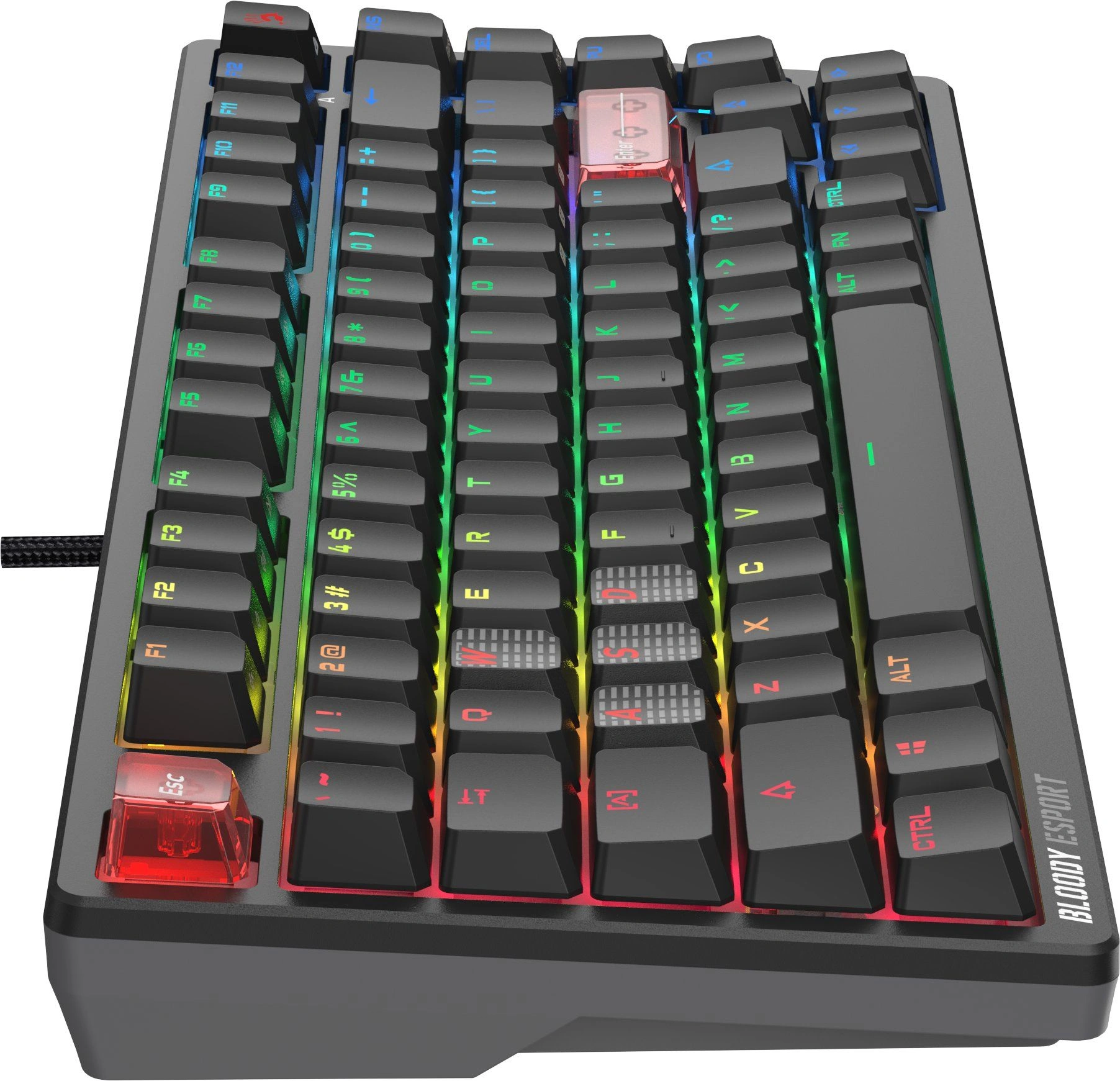 Клавиатура A4Tech MS76 механическая черный USB Multimedia for gamer LED кабель 1.8м — миниатюра 9