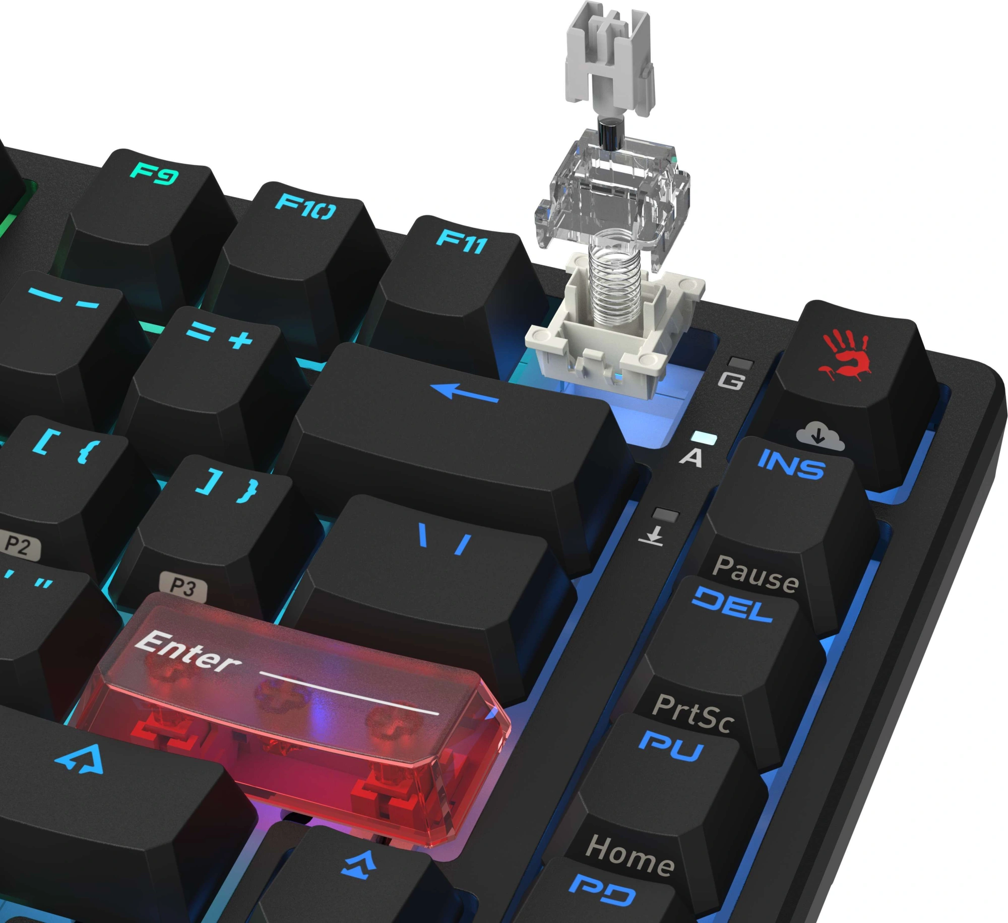 Клавиатура A4Tech MS76 механическая черный USB Multimedia for gamer LED кабель 1.8м — миниатюра 17