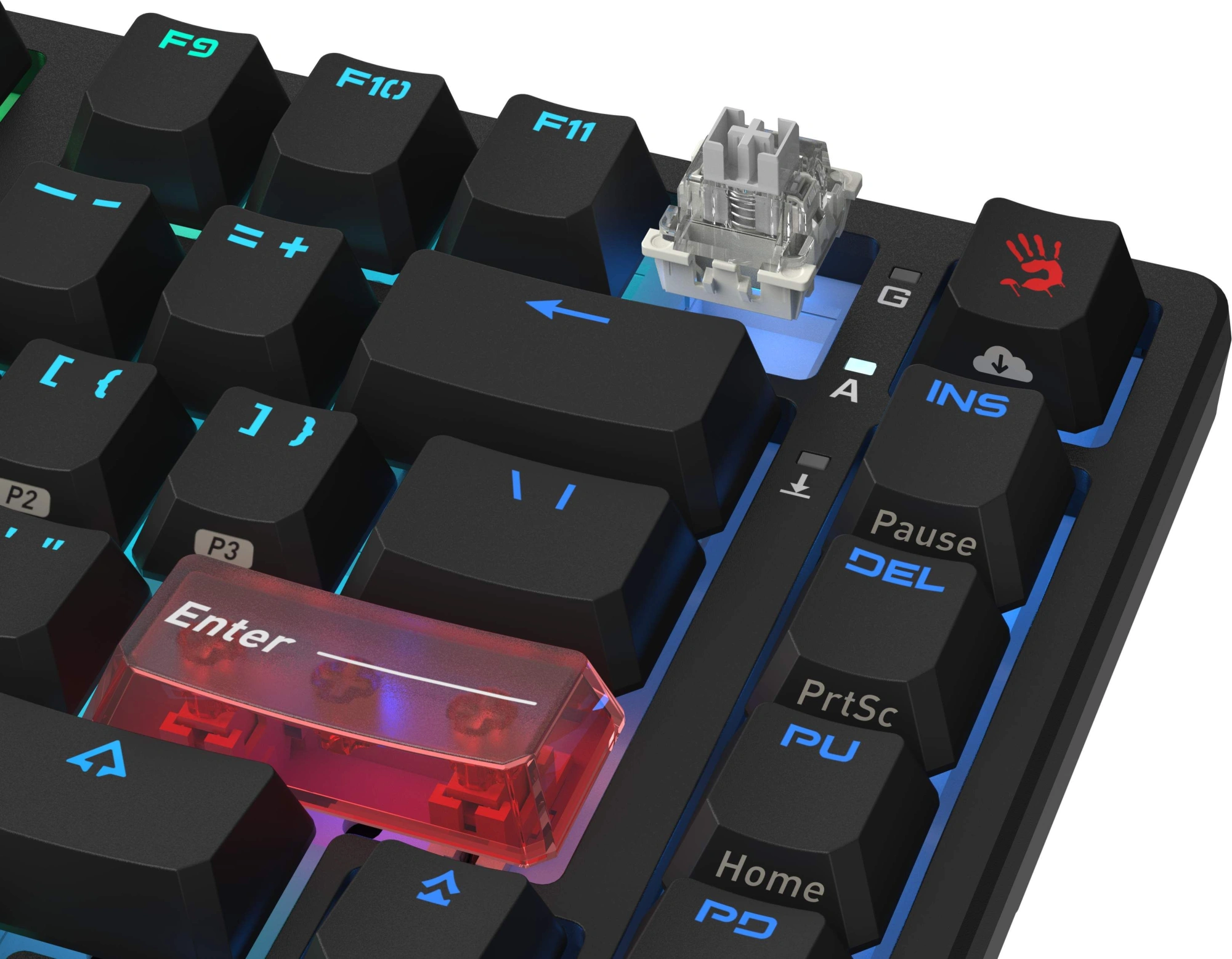 Клавиатура A4Tech MS76 механическая черный USB Multimedia for gamer LED кабель 1.8м — миниатюра 18