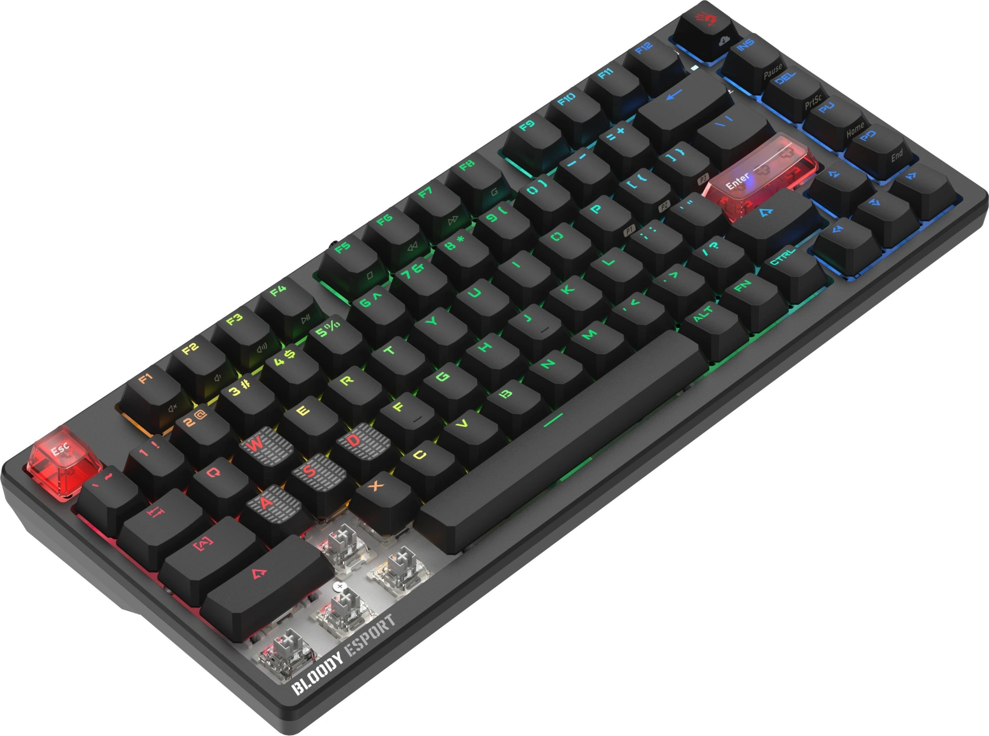 Клавиатура A4Tech MS76 механическая черный USB Multimedia for gamer LED кабель 1.8м — миниатюра 19