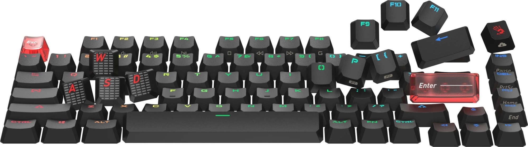 Клавиатура A4Tech MS76 механическая черный USB Multimedia for gamer LED кабель 1.8м — миниатюра 20