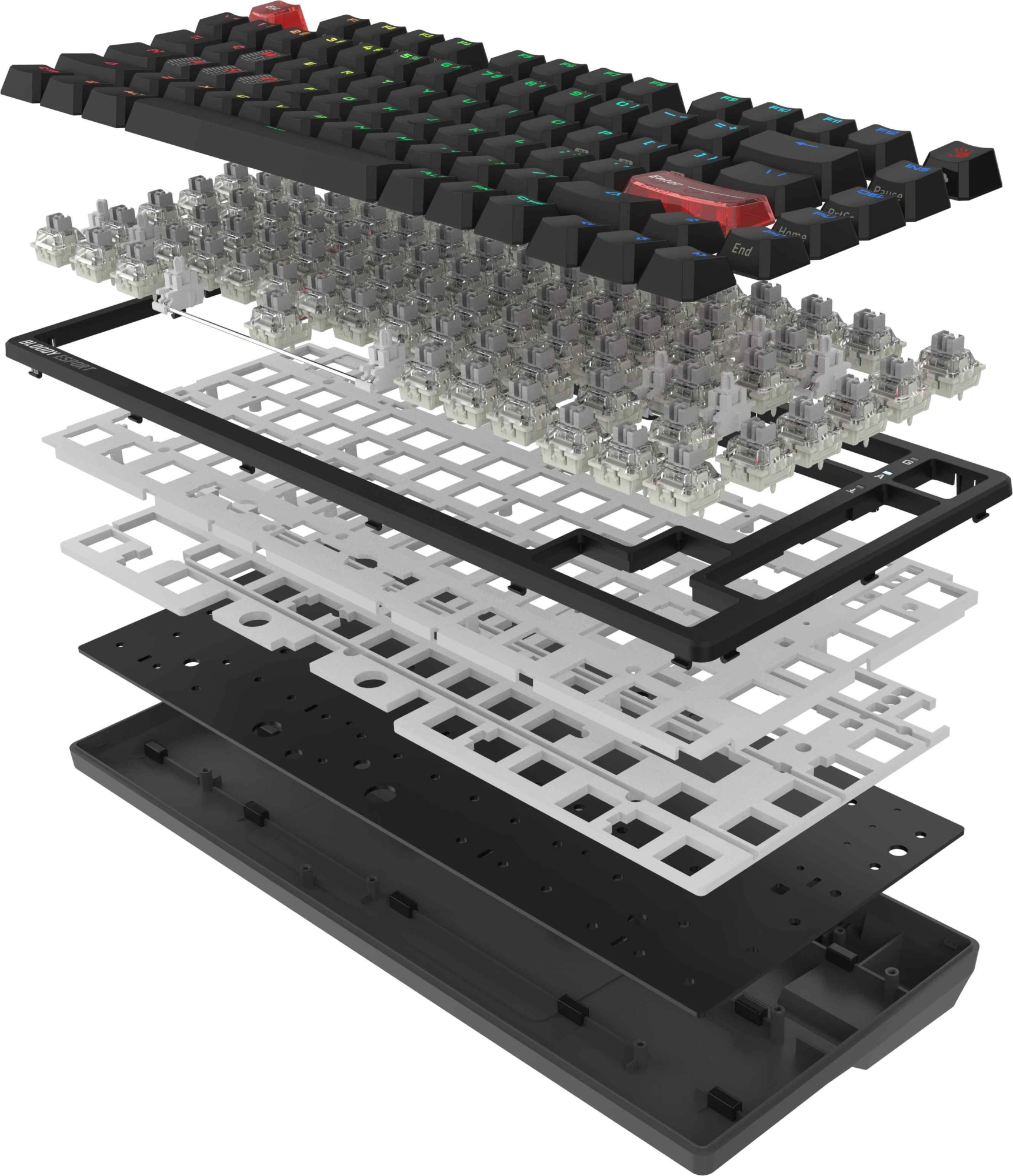 Клавиатура A4Tech MS76 механическая черный USB Multimedia for gamer LED кабель 1.8м — миниатюра 21