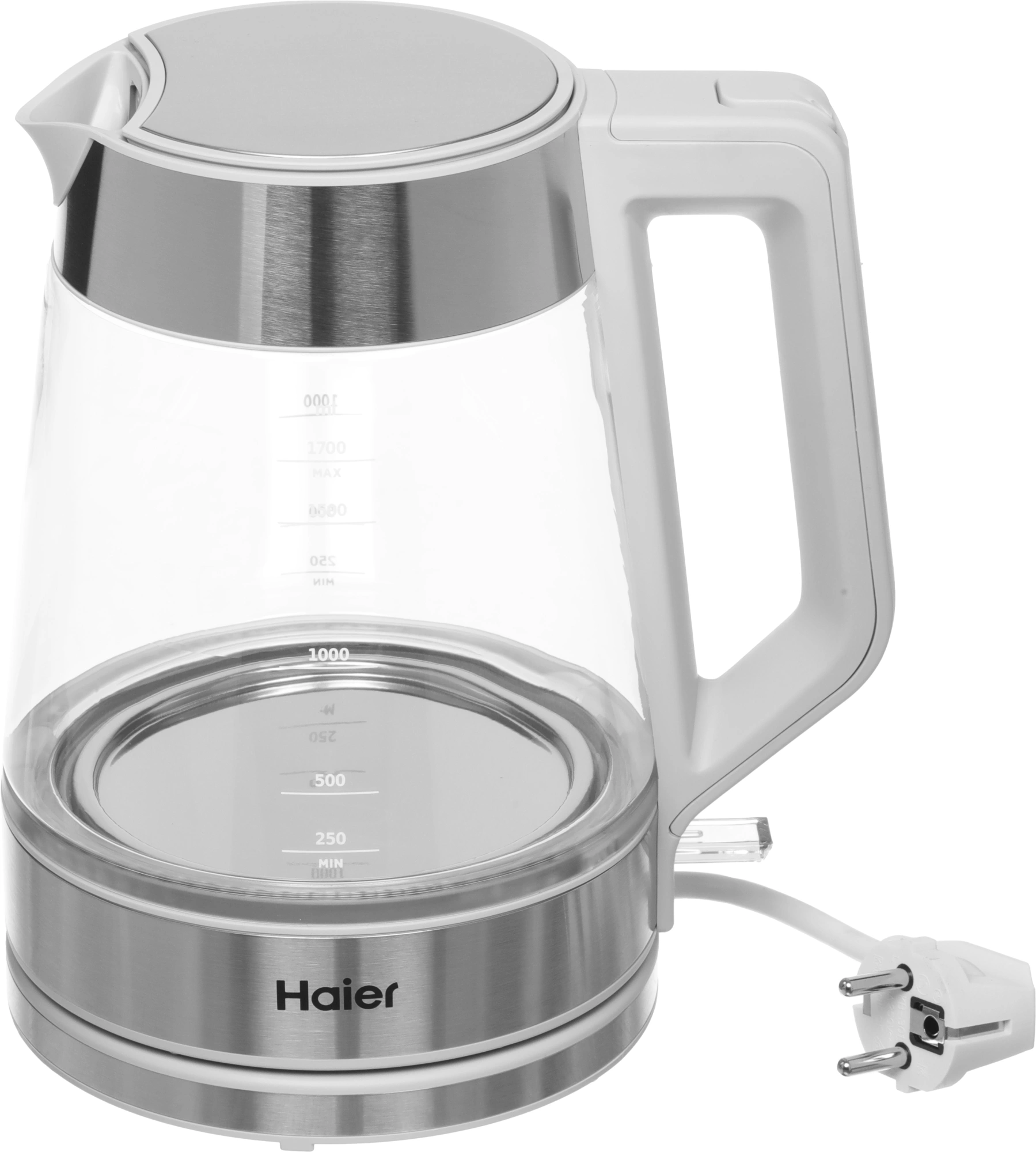 Чайник электрический Haier HK-500 1.7л. 2200Вт серый/белый корпус: стекло/пластик (TD0029955RU) — миниатюра 12