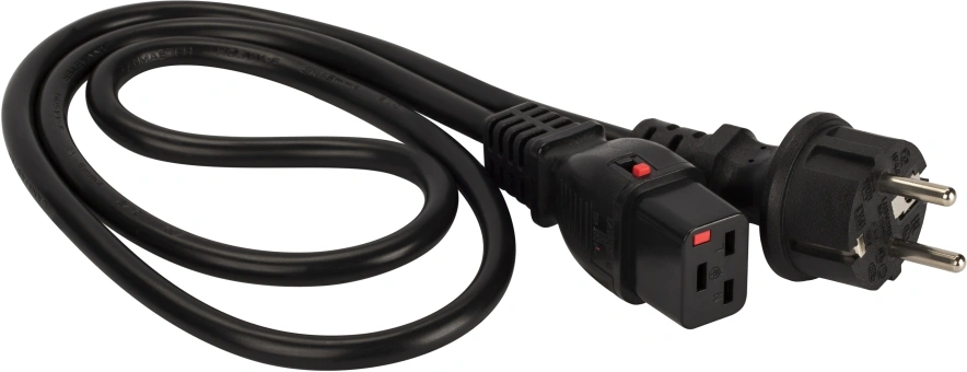Шнур питания Lanmaster LAN-PP19L/SH-3.0-BK C19-Schuko проводник.:3x1.5мм2 3м 220В 16А черный