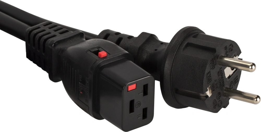 Шнур питания Lanmaster LAN-PP19L/SH-3.0-BK C19-Schuko проводник.:3x1.5мм2 3м 220В 16А черный — миниатюра 2