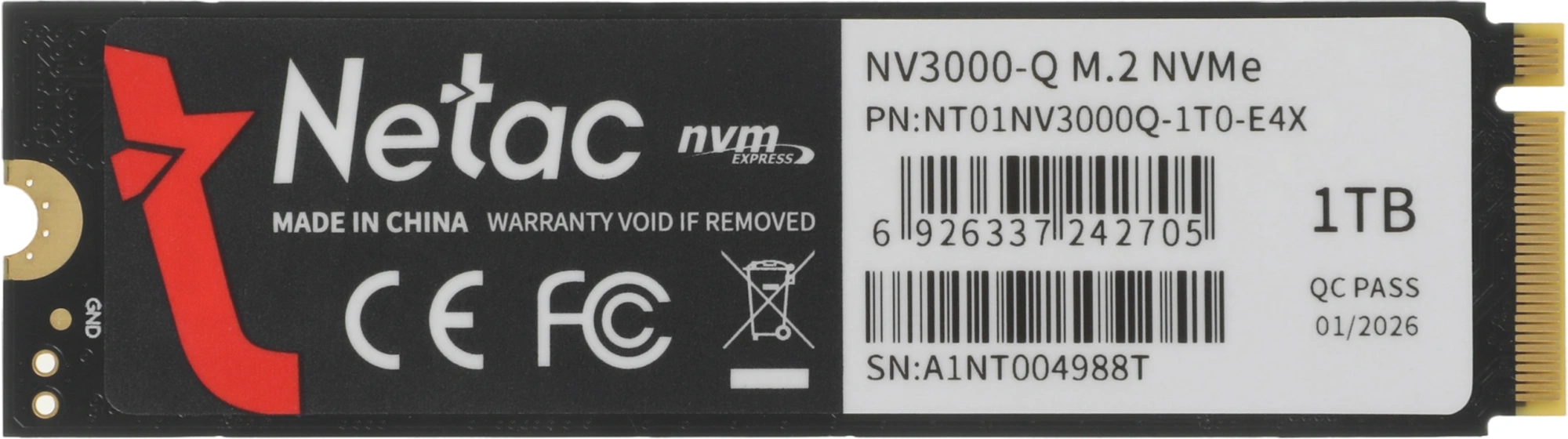 Накопитель SSD Netac PCIe 3.0 x4 1TB NT01NV3000Q-1T0-E4X M.2 2280 — миниатюра 7