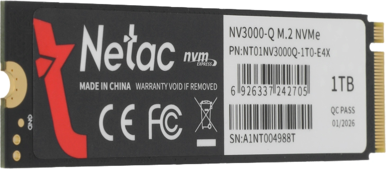 Накопитель SSD Netac PCIe 3.0 x4 1TB NT01NV3000Q-1T0-E4X M.2 2280 — миниатюра 10
