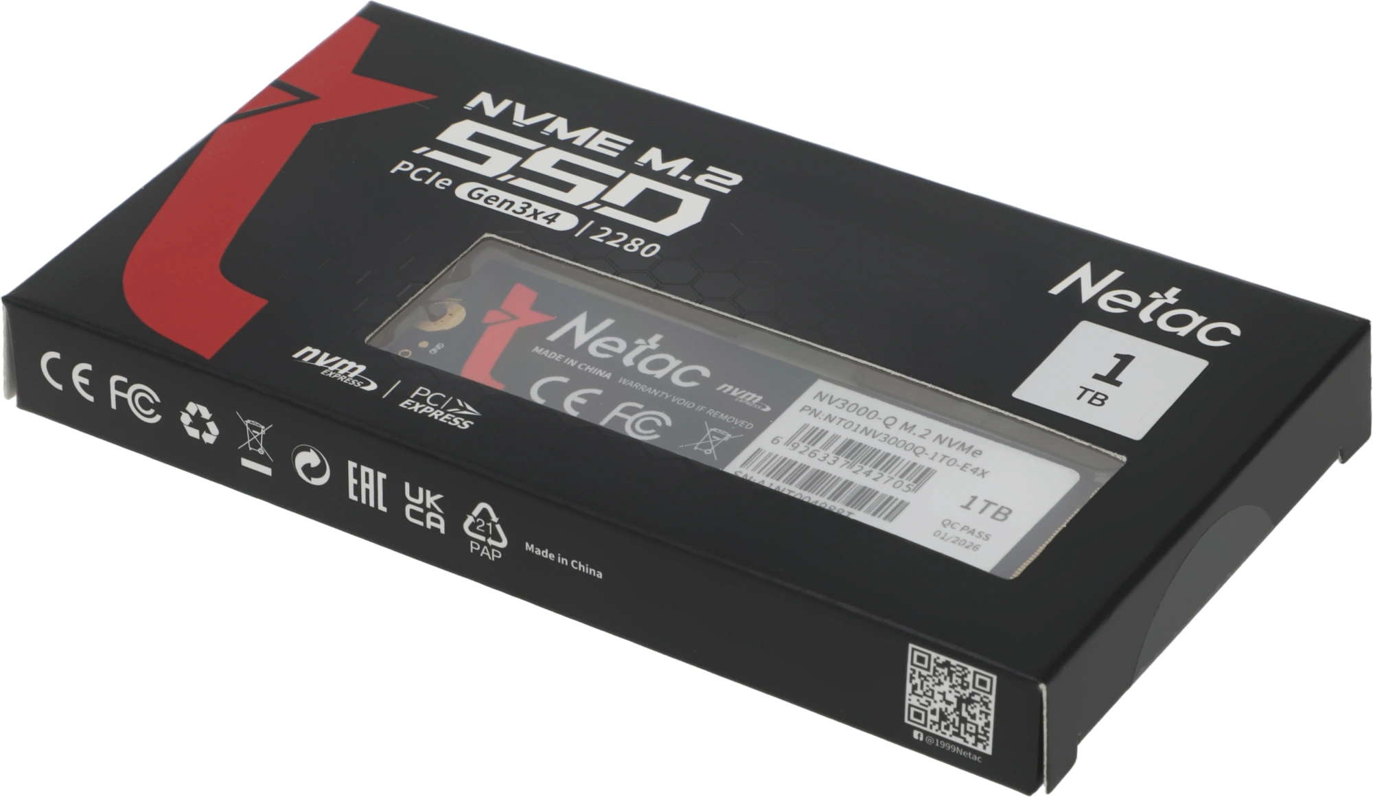 Накопитель SSD Netac PCIe 3.0 x4 1TB NT01NV3000Q-1T0-E4X M.2 2280 — миниатюра 5
