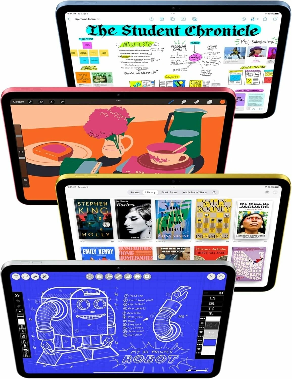 Планшет Apple iPad 2025 A3355 A16 Bionic 5C RAM6Gb ROM128Gb 11" IPS 2360x1640 5G eSIM iOS синий 12Mpix 12Mpix BT WiFi 9hr — миниатюра 4