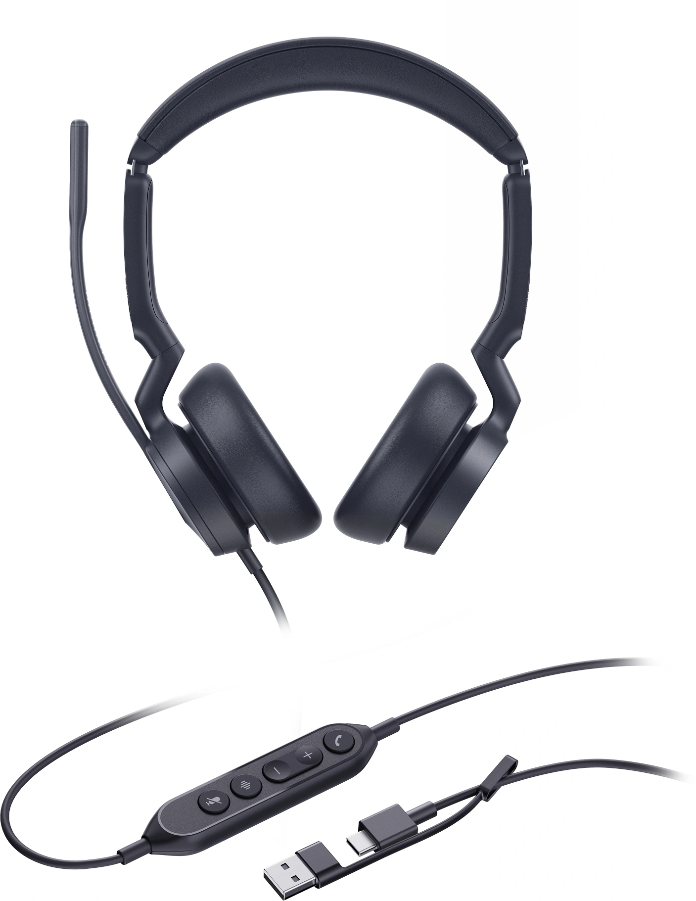 Гарнитура проводная Yealink UH46 Dual UC USB-C/A черный — миниатюра 2