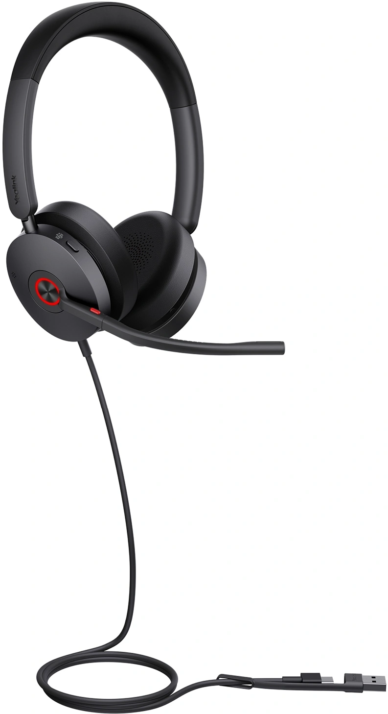 Гарнитура проводная Yealink UH48 Dual UC USB-C/A черный — миниатюра 2