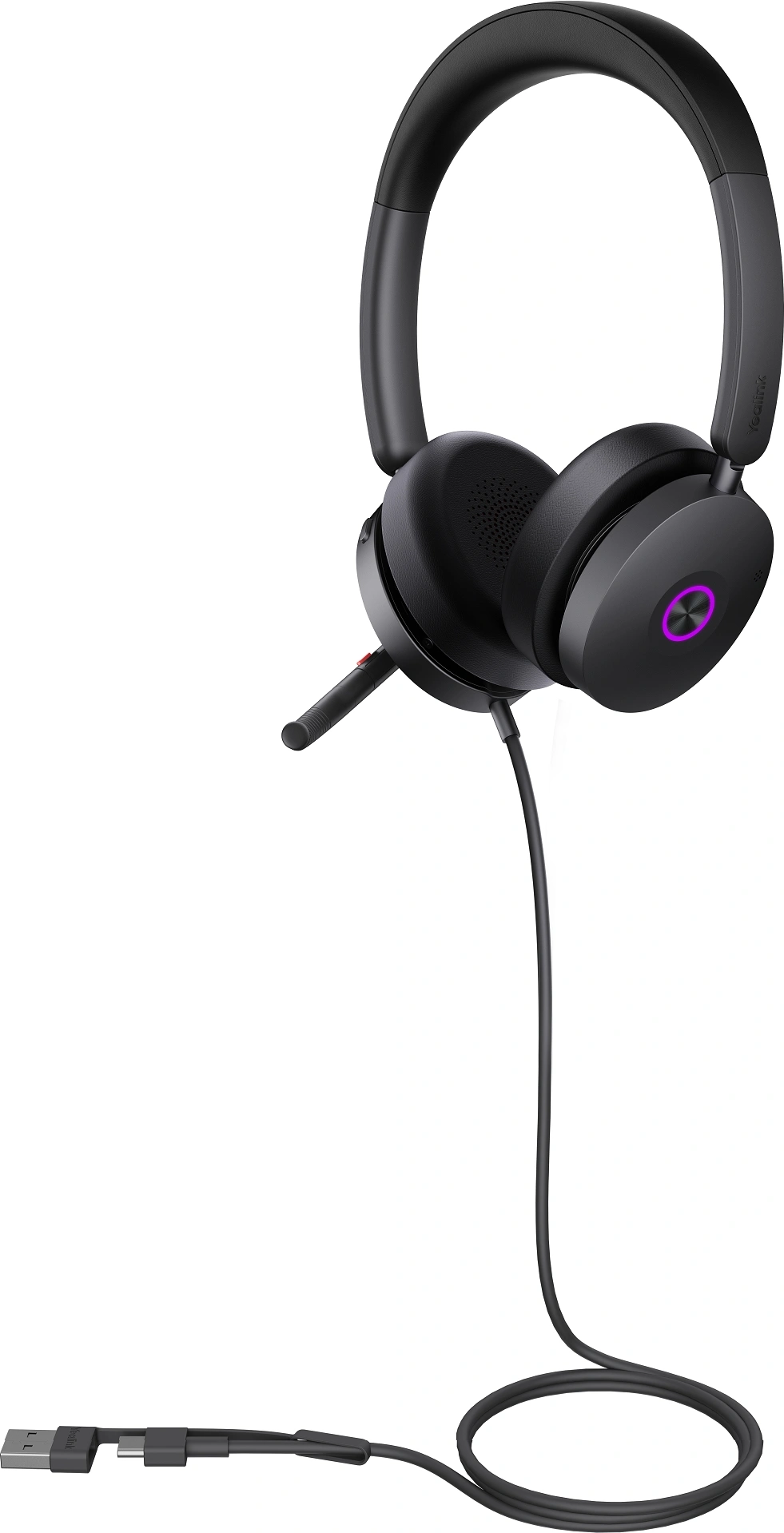 Гарнитура проводная Yealink UH48 Dual UC USB-C/A черный — миниатюра 6