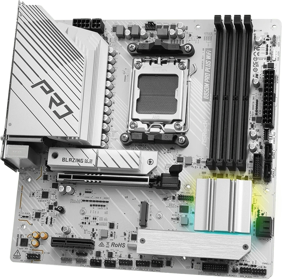 Материнская плата Asrock B850M Pro Plus WiFi Socket AM5 AMD B850 4xDDR5 mATX AC`97 8ch(7.1) 2.5Gg RAID+HDMI+DP — миниатюра 4