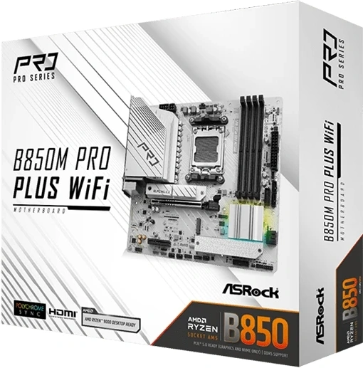 Материнская плата Asrock B850M Pro Plus WiFi Socket AM5 AMD B850 4xDDR5 mATX AC`97 8ch(7.1) 2.5Gg RAID+HDMI+DP — миниатюра 6