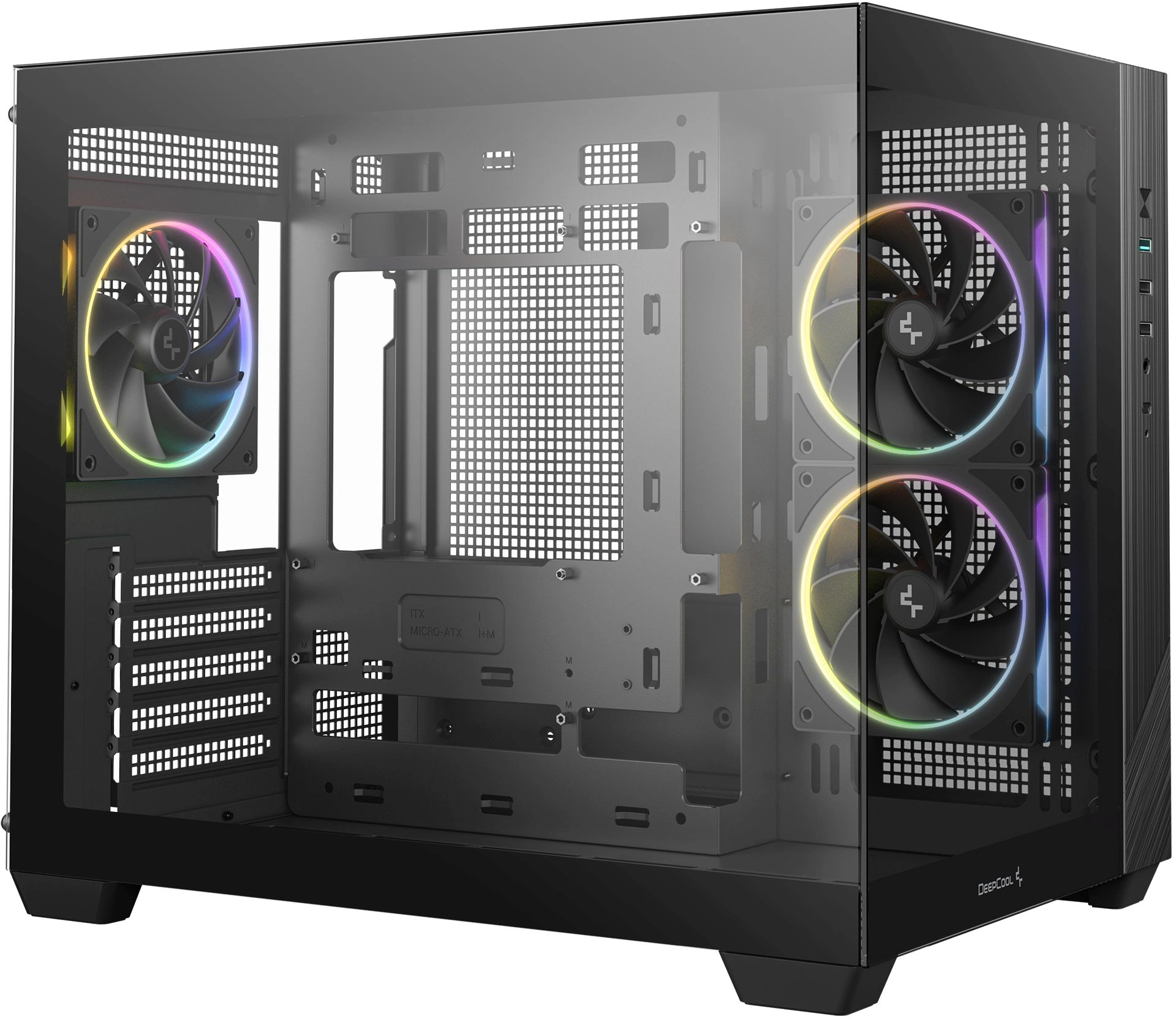 Корпус Deepcool CG330 3F черный без БП mATX 6x120mm 4x140mm 2xUSB2.0 1xUSB3.0 audio bott PSU — миниатюра 2
