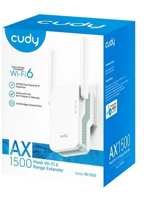 Повторитель беспроводного сигнала Cudy RE1500 AX1500 10/100BASE-TX/Wi-Fi белый — миниатюра 5