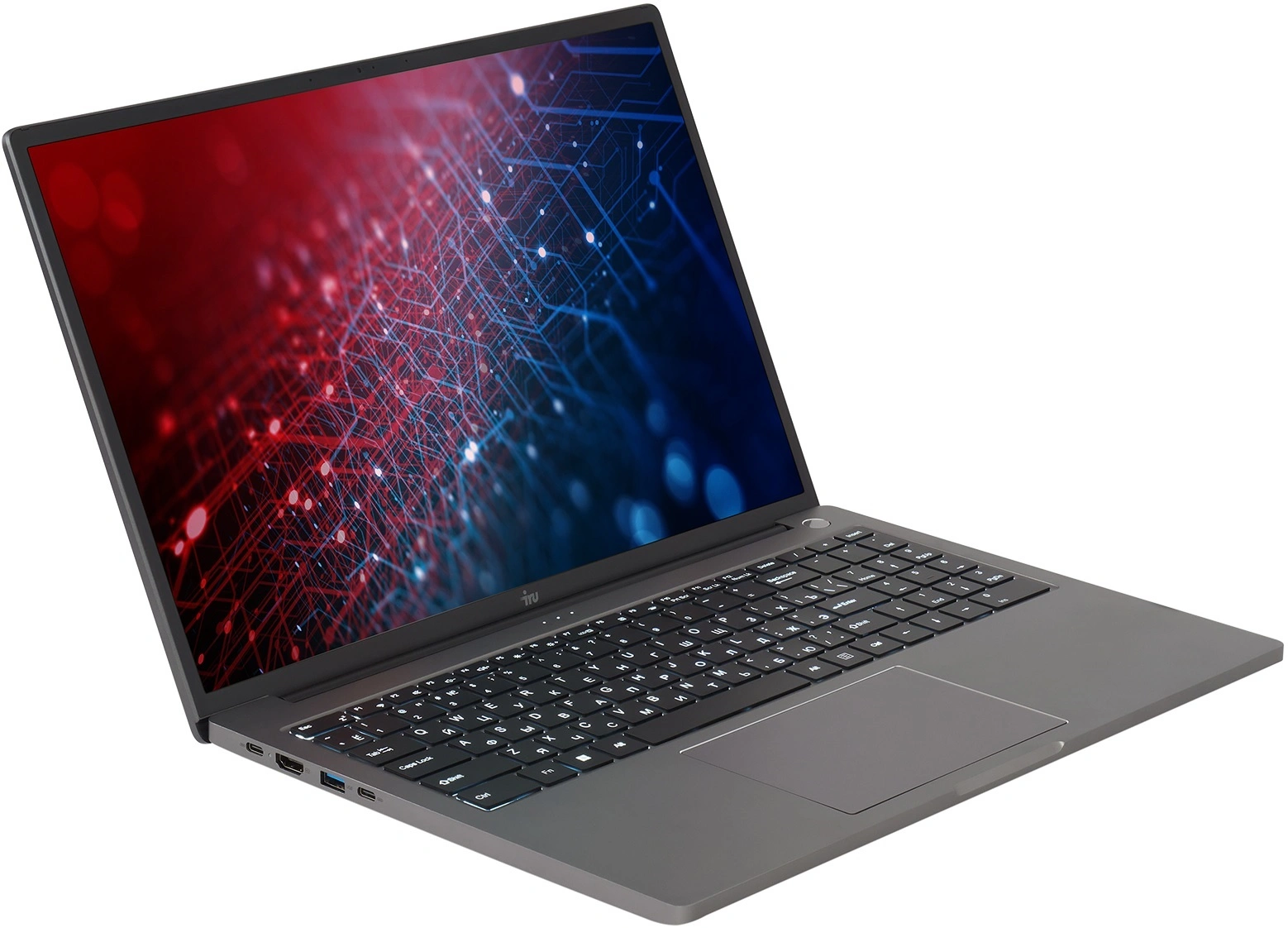 Ноутбук IRU Strato 16ALMR Core i5 12450H 16Gb SSD512Gb Intel UHD Graphics 16" IPS FHD (1920x1200) Windows 11 Pro grey WiFi BT Cam 5400mAh (2142318) — миниатюра 2