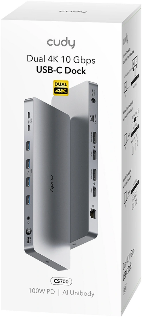 Разветвитель USB-C Cudy CS700 6порт. серебристый — миниатюра 6