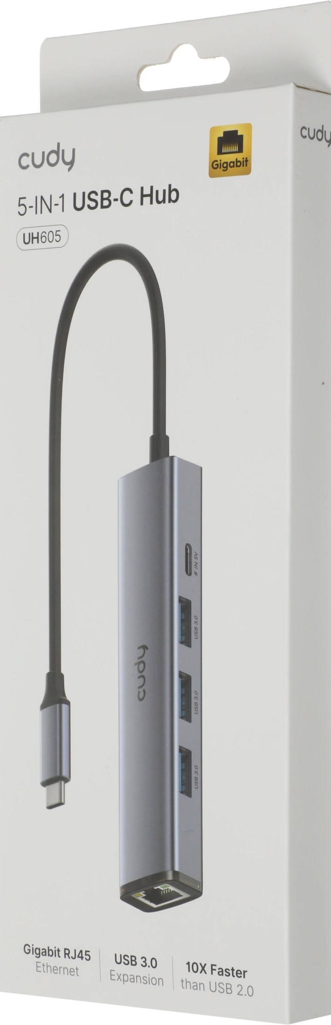 Разветвитель USB-C Cudy UH605 3порт. серый — миниатюра 10