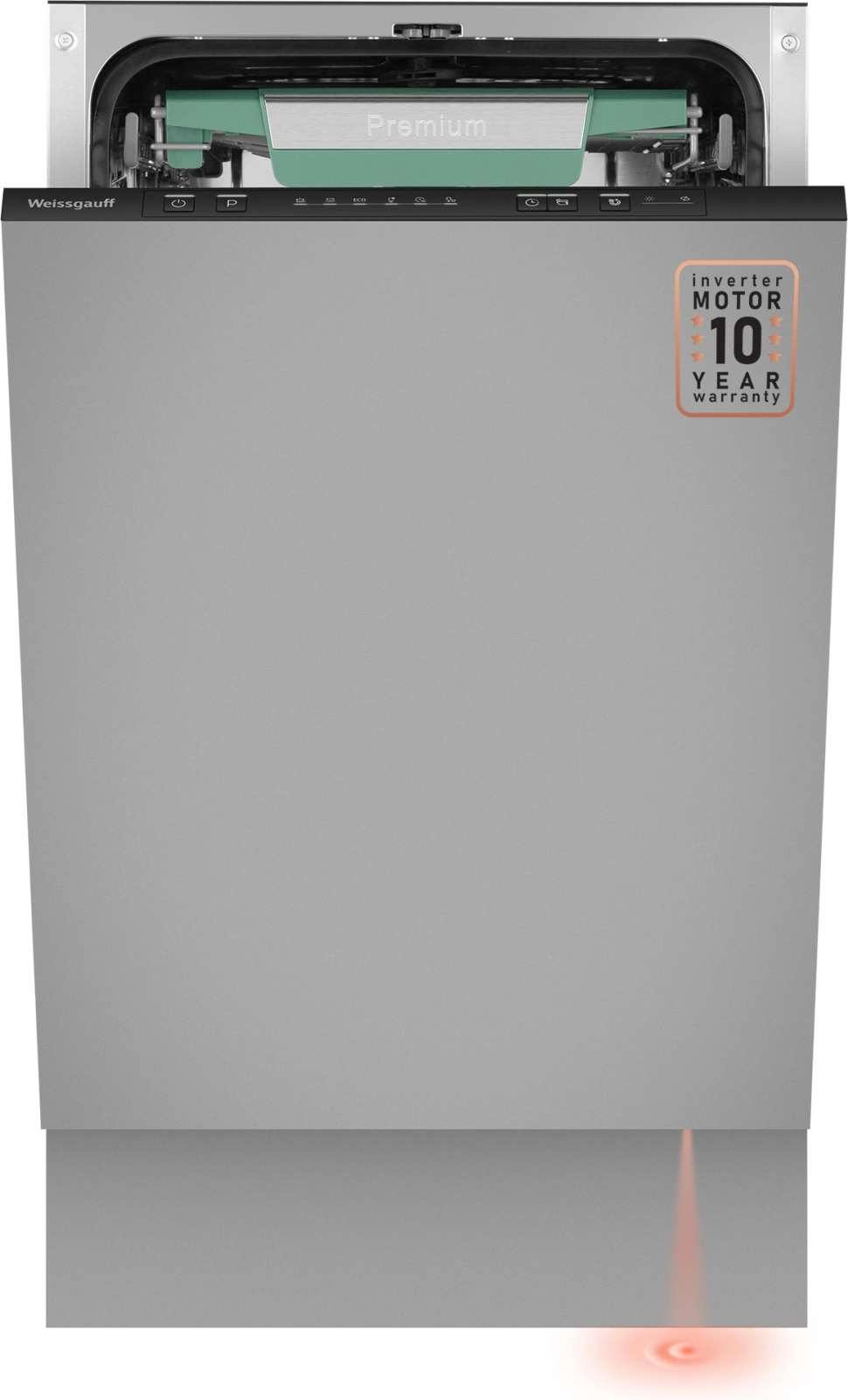 Посудомоечная машина встраив. Weissgauff BDW 4536 D Inverter AutoOpen Infolight 2100Вт узкая серебристый — фото 1