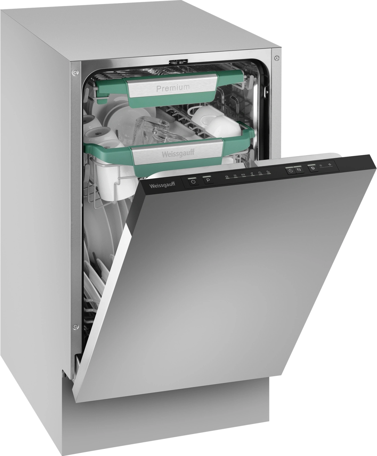 Посудомоечная машина встраив. Weissgauff BDW 4536 D Inverter AutoOpen Infolight 2100Вт узкая серебристый — миниатюра 5