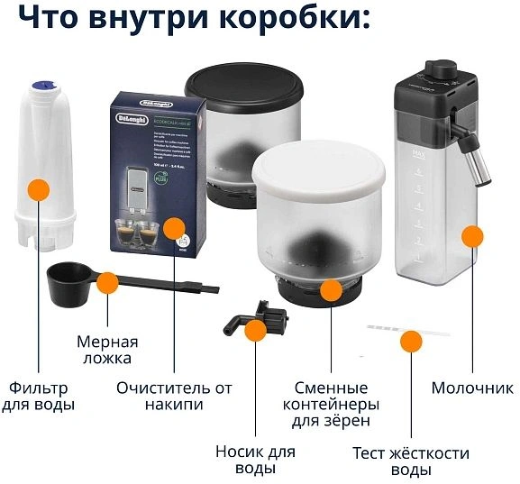 Кофемашина Delonghi Rivelia EXAM440.55.B 1450Вт серебристый/черный — миниатюра 15