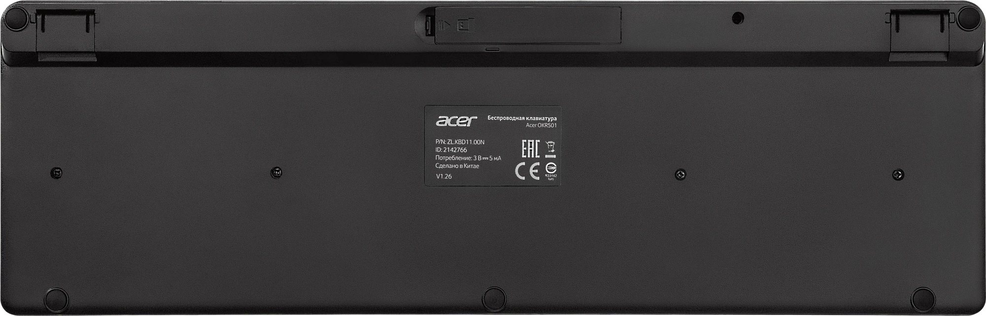Клавиатура Acer OKR501 черный USB беспроводная Multimedia (ZL.KBD11.00N) — миниатюра 4