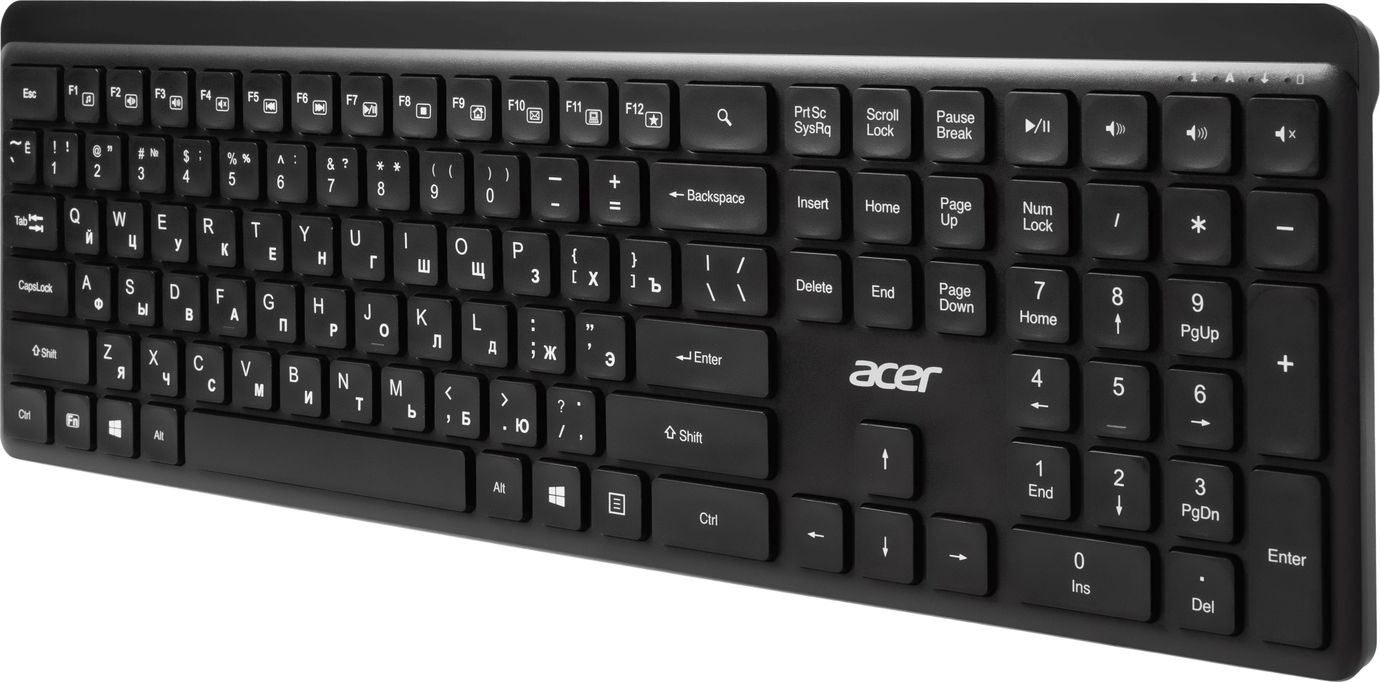 Клавиатура Acer OKR501 черный USB беспроводная Multimedia (ZL.KBD11.00N) — миниатюра 10