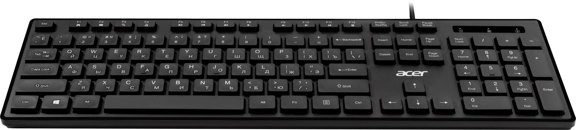 Клавиатура Acer OKW503 черный USB Multimedia (ZL.KBD11.00P) кабель 1.8м — миниатюра 2