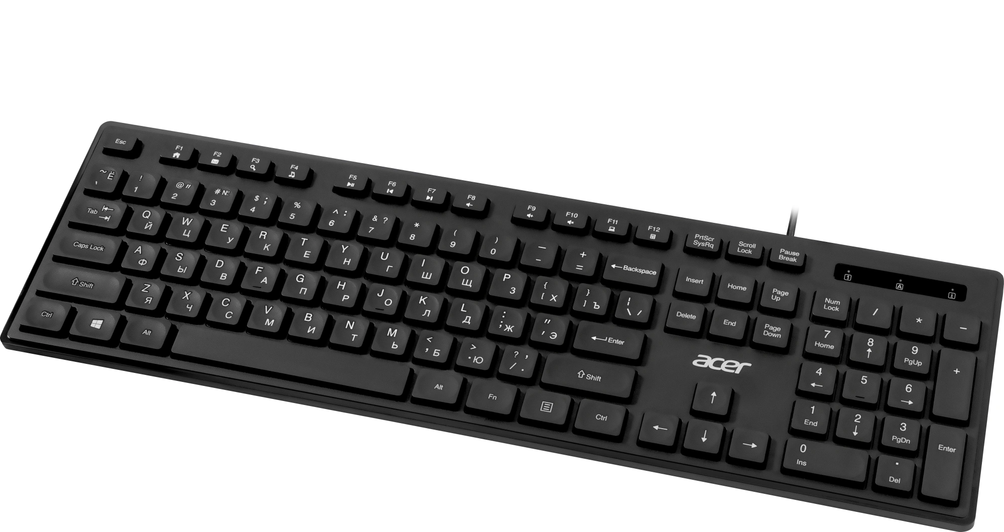Клавиатура Acer OKW503 черный USB Multimedia (ZL.KBD11.00P) кабель 1.8м — миниатюра 4