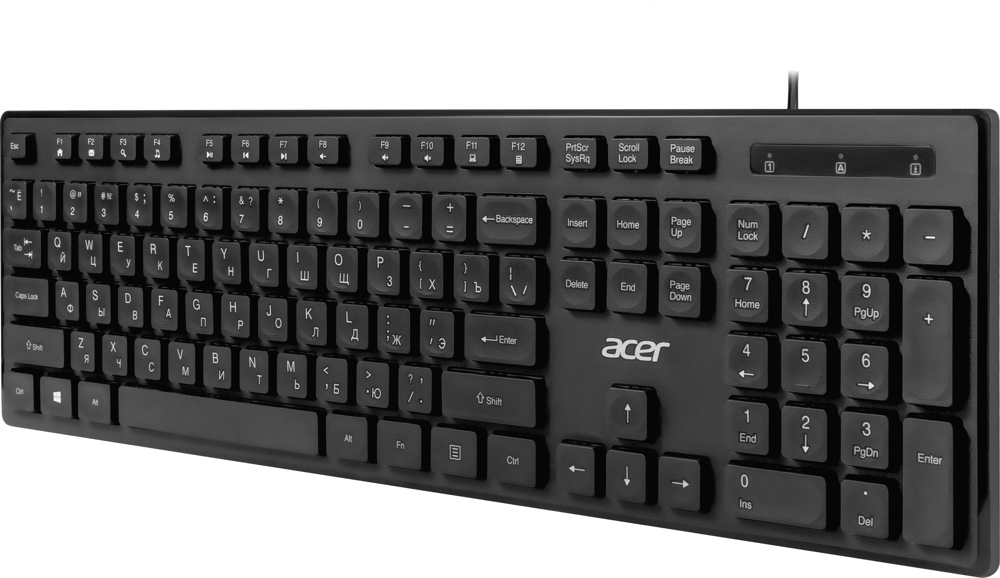 Клавиатура Acer OKW503 черный USB Multimedia (ZL.KBD11.00P) кабель 1.8м — миниатюра 9