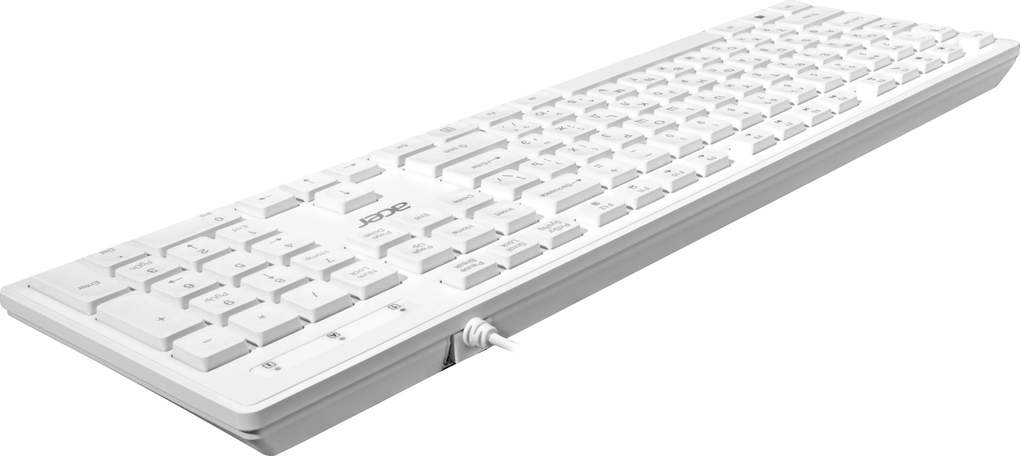 Клавиатура Acer OKW503 белый USB Multimedia (ZL.KBD11.00Q) кабель 1.8м — миниатюра 7
