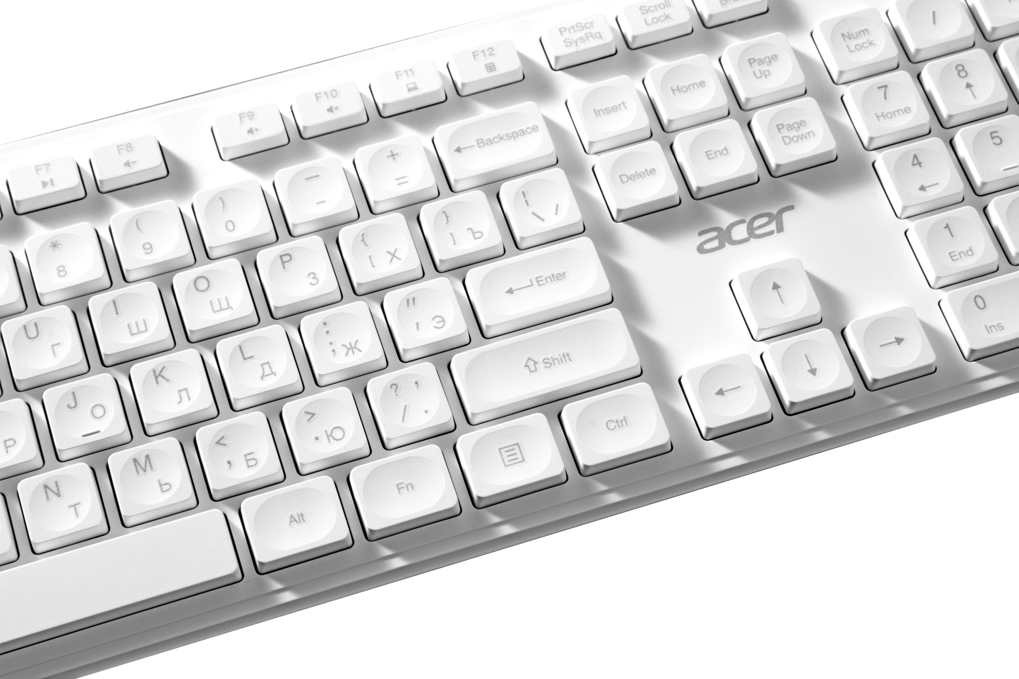 Клавиатура Acer OKW503 белый USB Multimedia (ZL.KBD11.00Q) кабель 1.8м — миниатюра 8