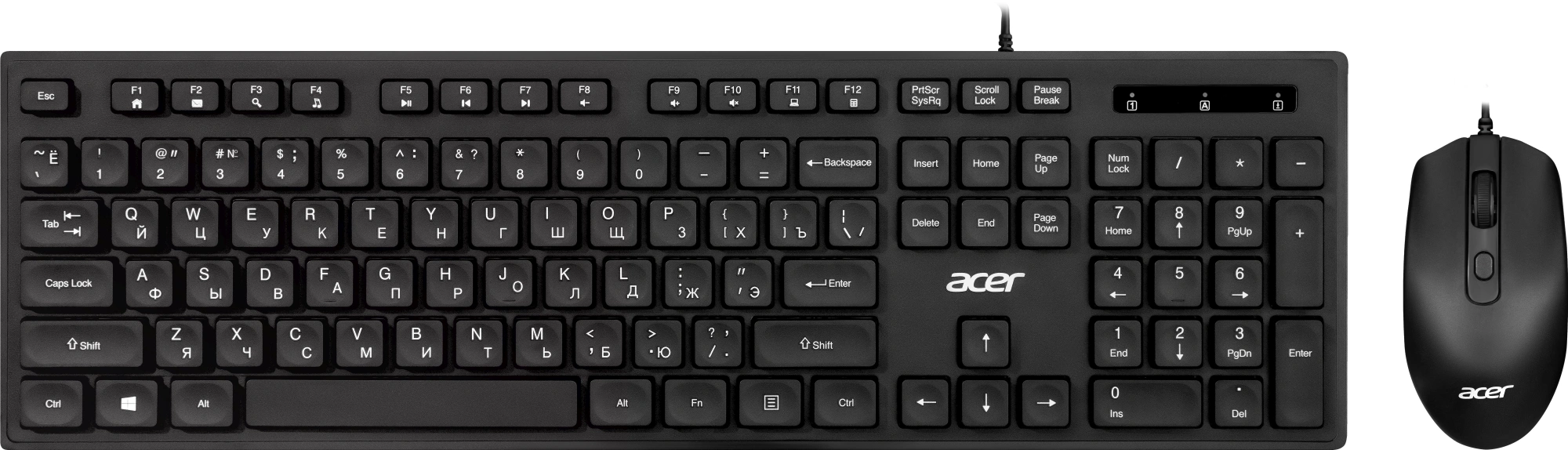 Клавиатура + мышь Acer OCC504 клав:черный мышь:черный USB Multimedia (ZL.ACC11.00M) — фото 1