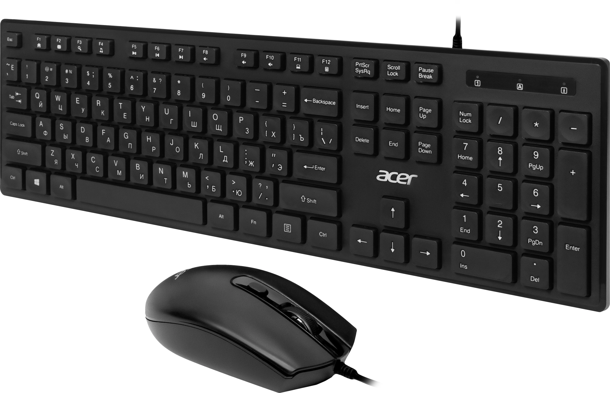 Клавиатура + мышь Acer OCC504 клав:черный мышь:черный USB Multimedia (ZL.ACC11.00M) — миниатюра 2