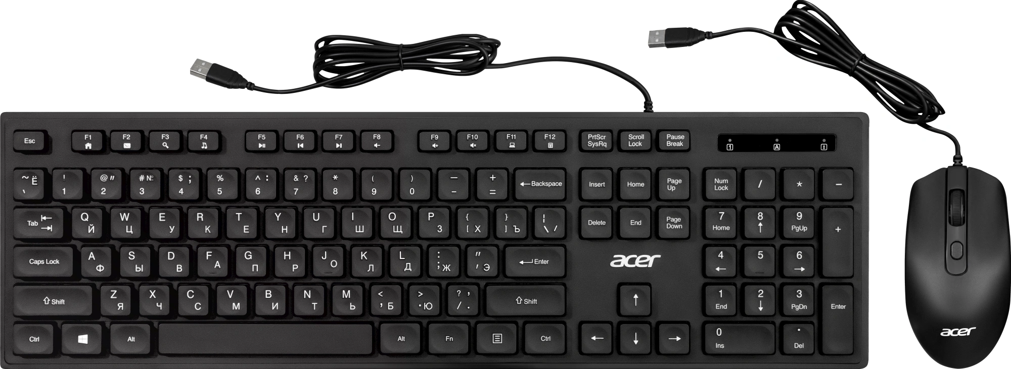 Клавиатура + мышь Acer OCC504 клав:черный мышь:черный USB Multimedia (ZL.ACC11.00M) — миниатюра 13