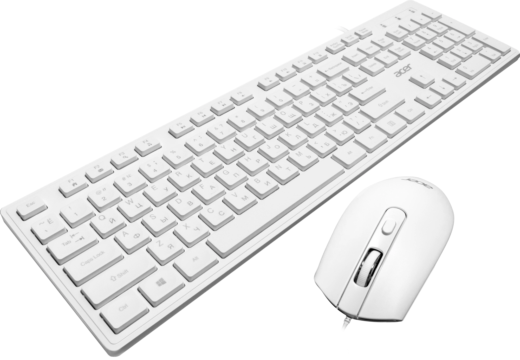 Клавиатура + мышь Acer OCC504 клав:белый мышь:белый USB Multimedia (ZL.ACC11.00N) — миниатюра 3