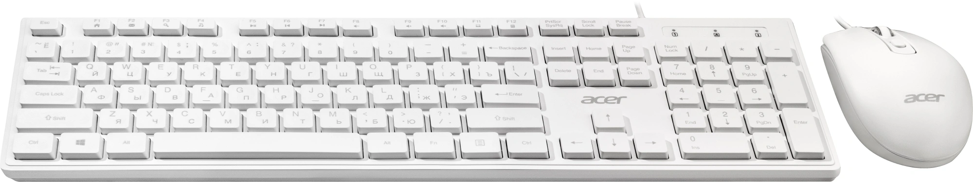 Клавиатура + мышь Acer OCC504 клав:белый мышь:белый USB Multimedia (ZL.ACC11.00N) — миниатюра 4