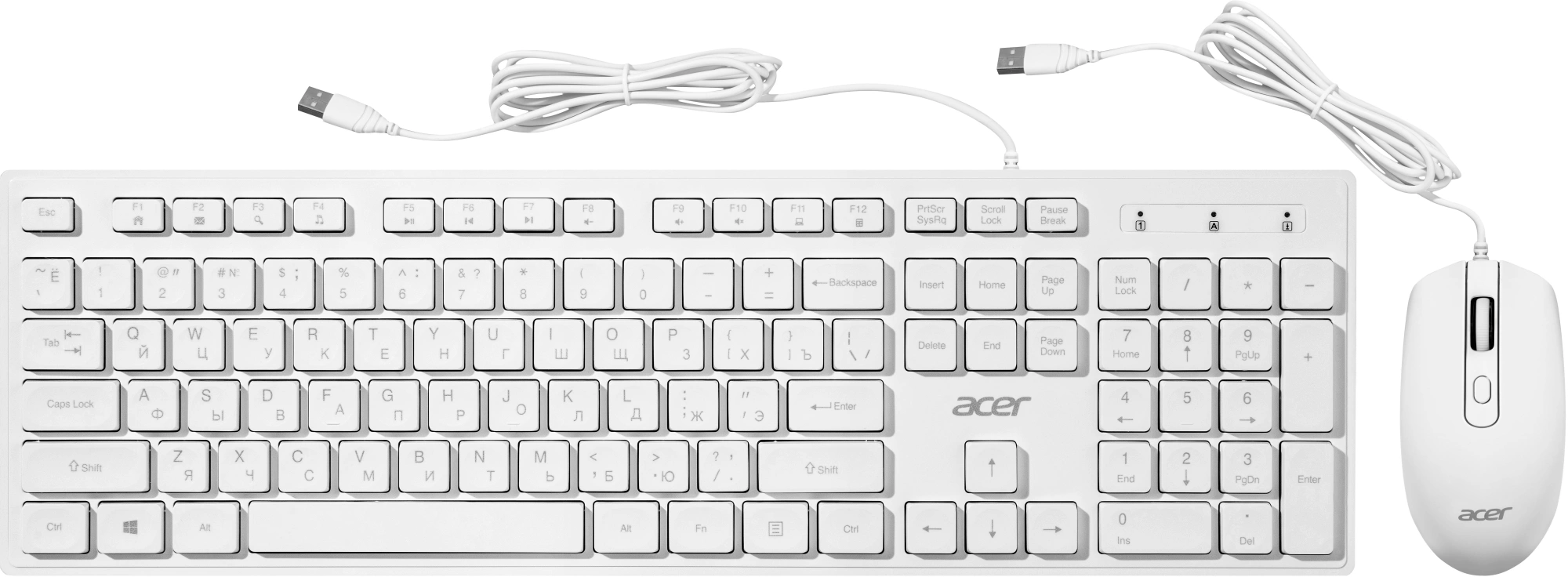 Клавиатура + мышь Acer OCC504 клав:белый мышь:белый USB Multimedia (ZL.ACC11.00N) — миниатюра 13