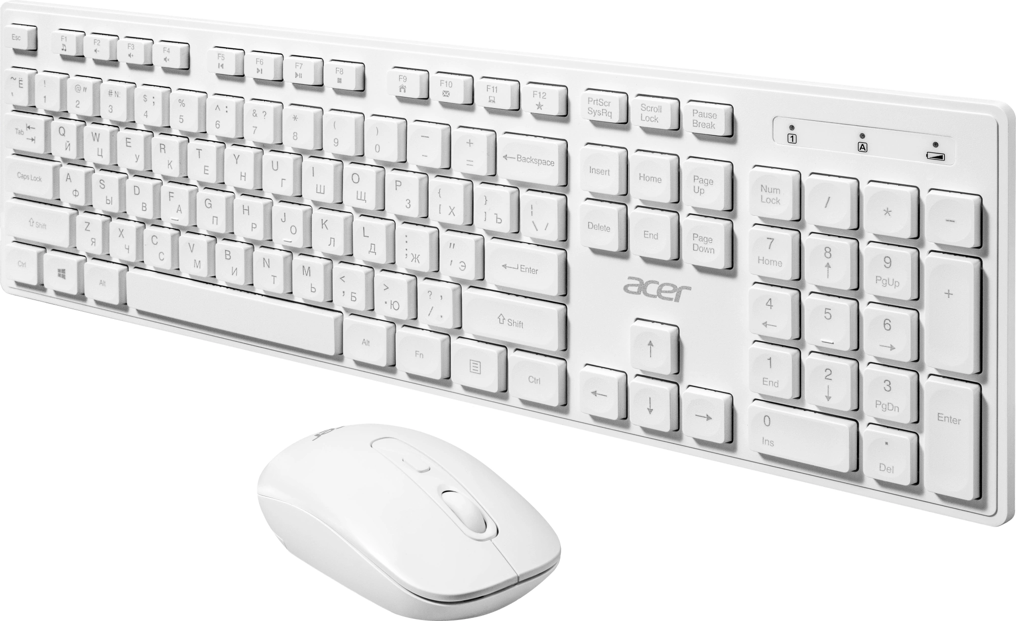 Клавиатура + мышь Acer OCC503 клав:белый мышь:белый USB беспроводная slim Multimedia (ZL.ACC11.00L) — миниатюра 2