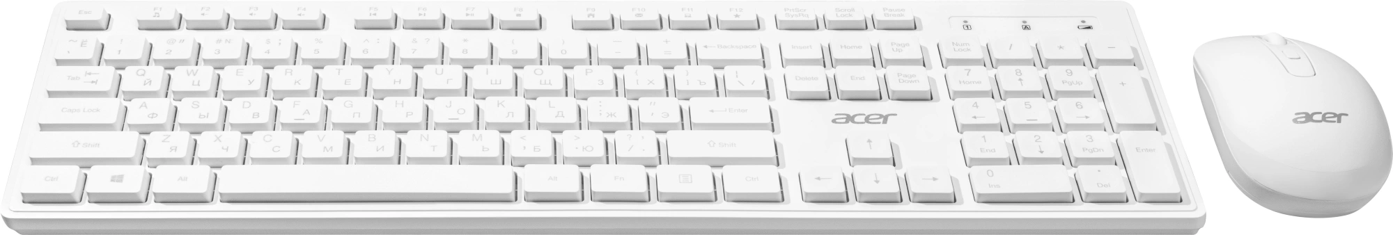 Клавиатура + мышь Acer OCC503 клав:белый мышь:белый USB беспроводная slim Multimedia (ZL.ACC11.00L) — миниатюра 4